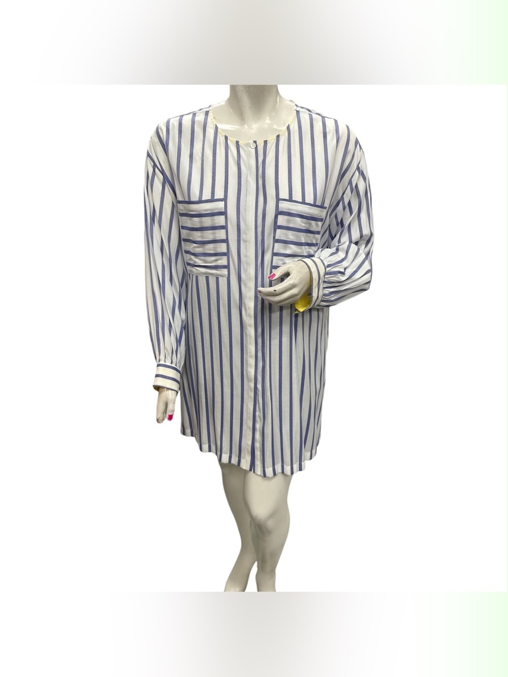 Addition Elle NWT Blue and White Vertical Stripe Longline Shirt Size 3X